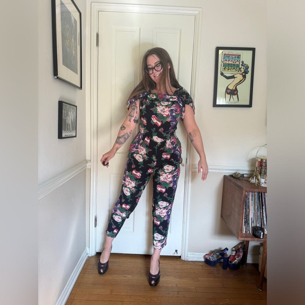 80s Vintage Cotton Jumpsuit